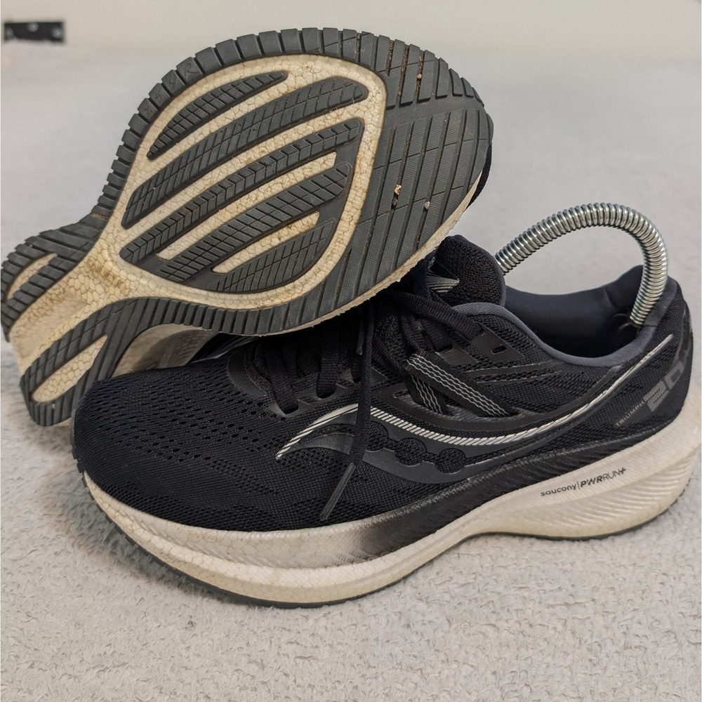 Saucony Triumph 20 Womens Size 7.5 Black White Athletic Running Shoes‎ Sneakers